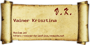 Vainer Krisztina névjegykártya