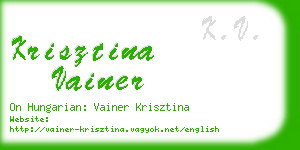 krisztina vainer business card